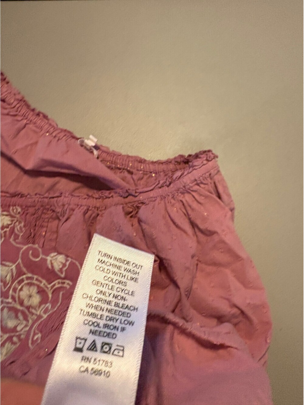 Maurices Mauve Embroidered Bohemian Style Blouse Size 2X - Picture 8 of 10